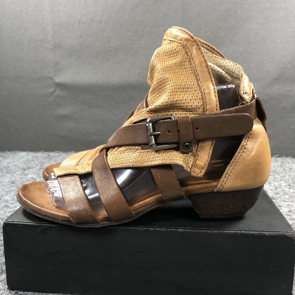 Miz Mooz Verona Sandals Womens 7.5 Brown Leather Strappy Gladiator Low Heel - Picture 7 of 16